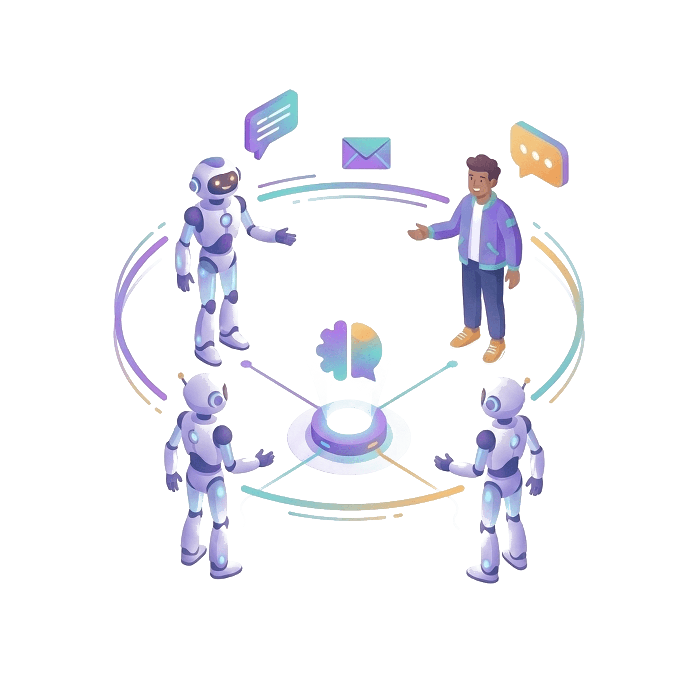 A team of AI digital employees working together with you in PromptLeo